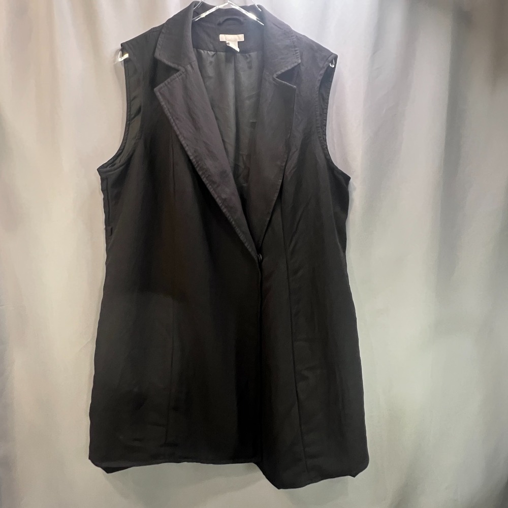 H&M Sleeveless Blazer Vest Dress Womens 2XL Black Knee Length Minimalist Office